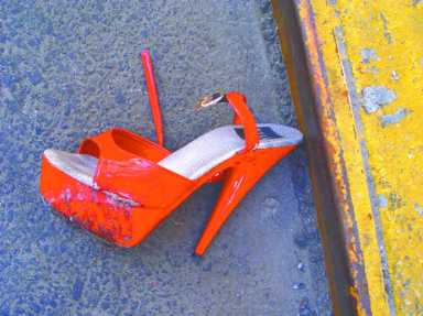 Orange High Heel Shoe