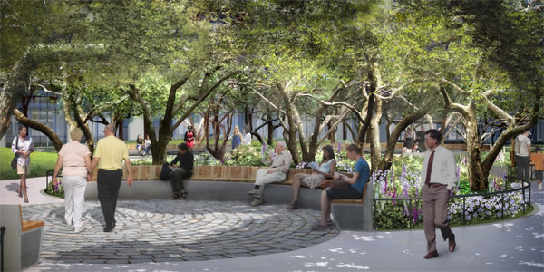 N.Y.U. gives a preview of its superblocks open-space plan By Lincoln Anderson With New York University poised for a major March 15 media roll-out of its revised development plans for its two South Village superblocks, The Villager, last Friday, got an e 1 plaza-2011-03-16_z