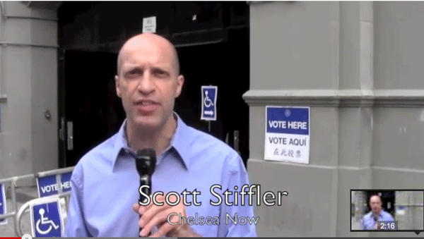 Democratic district leader John Scott voting at P.S. 234 Sept. 10. Downtown Express photo by Tequila Minsky.