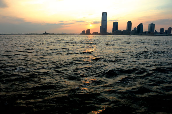E.P.A. to fast-track Hudson River cleanup review in ’16 1 A view in August across the Hudson River to Jersey City from Lower Manhattan. Water levels have already risen due to climate change, according to experts.