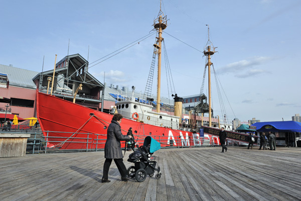 The lightship Ambrose after it was repaired last year. Downtown Express file photo by Terese Loeb Kreuzer