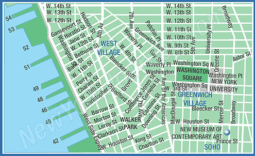 West Village Greenwich Map