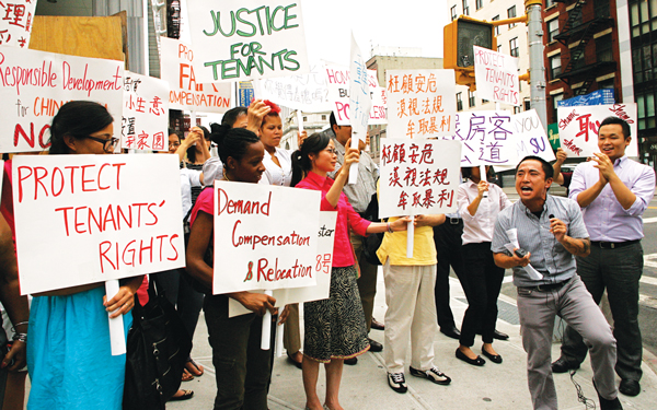 Protesters call for a boycott of Chinatown hotel on Bowery 1 wyndham