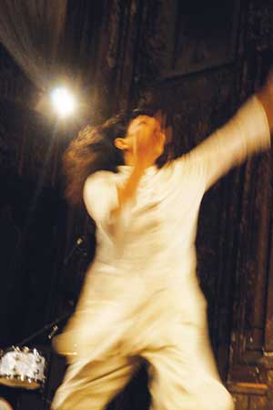 Legendary dancer and choreographer Yoshiko Chuma stunned the house with an improv set that was both militant and funny.
