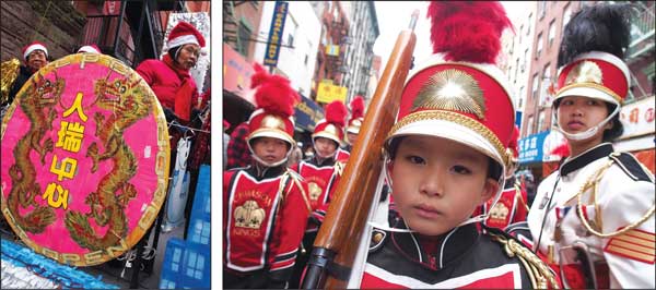 Santa Claus meets dancing dragon as East Meets West 3 Photos by Milo Hess