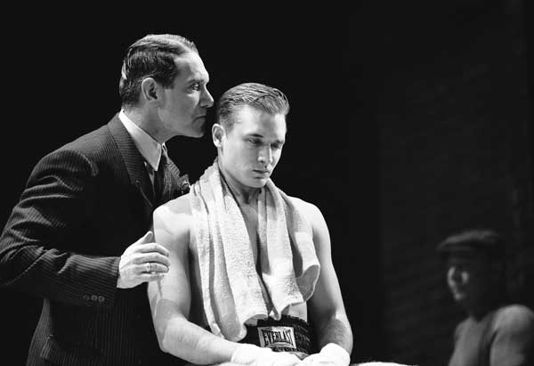Brief Boxer 1 Anthony Crivello and Seth Numrich in Lincoln Center Theater’s production of Clifford Odets’ “Golden Boy,” running at the Belasco Theatre through January 20.