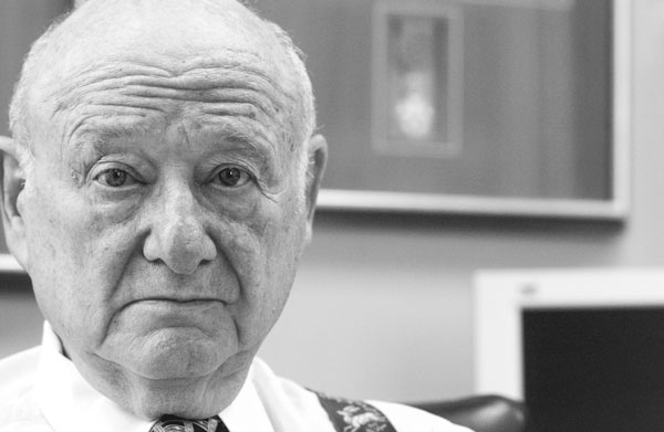 Ed Koch in 2003 at his law office at Bryan Cave LLP.  File photo