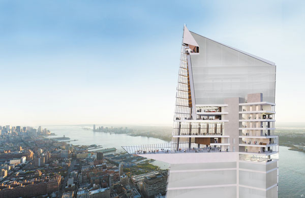 This cantilevered observation deck, which juts 80 feet out, will become a new tourist destination for those seeking scenic vistas.  Courtesy of Related Companies and Oxford Properties 