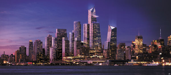 Hudson Yards Set to Alter Skyline, Transform Neighborhood 6 Hudson Yards, envisioned here from New Jersey, will drastically alter the Manhattan skyline. Courtesy of Related Companies and Oxford Properties