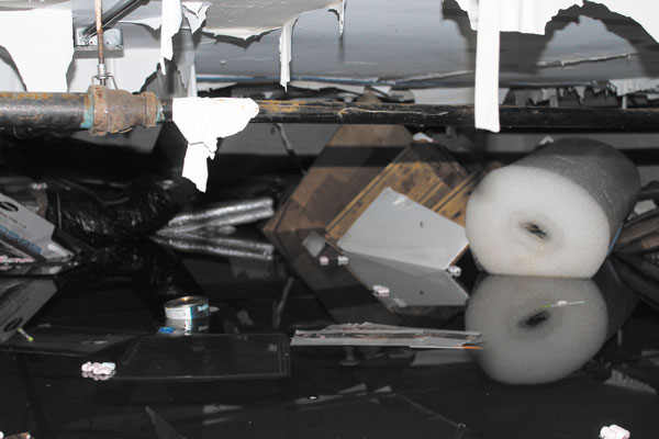 Gallery District Still Weathering Sandy 2 Standing water in the basement of Chelsea's Winkleman Gallery, due to Hurricane Sandy. Photo courtesy of Winkleman Gallery.