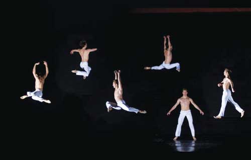 Photo by Angelo RedaelliEric Bourne of Parsons Dance, in stroboscopic syncopation.