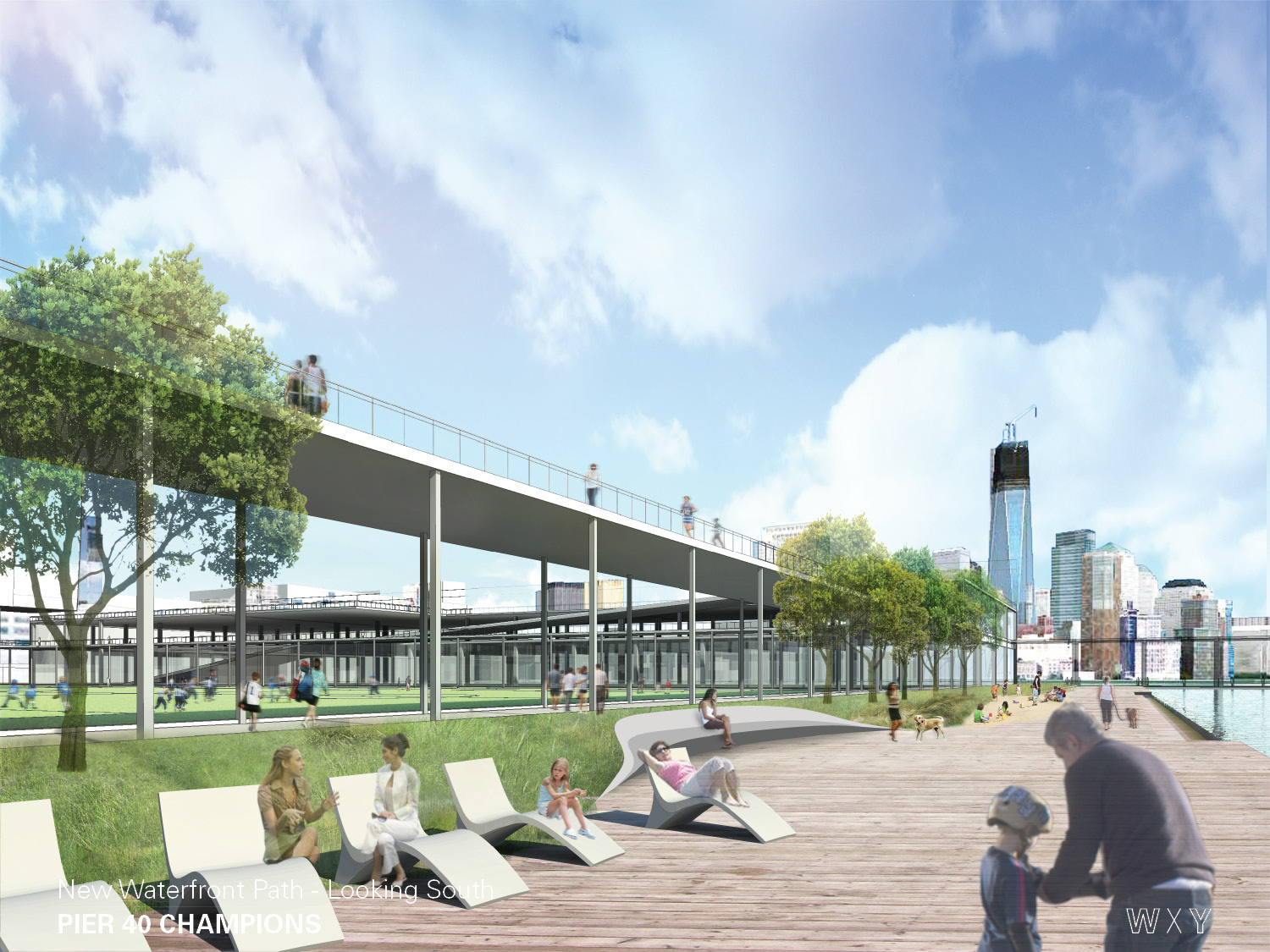 A rendering of how the west side of Pier 40 could look in the Pier 40 Champions proposal.