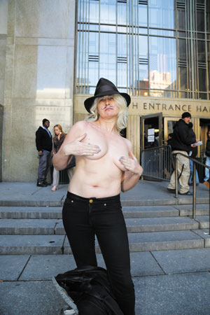 Photo by Jefferson Siegel Holly Van Voast put up her “breast defense” in court.