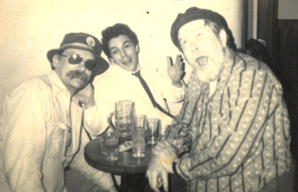 Photo courtesy of Erik Frandsen Left to Right: Erk Frandsen, David Massingiull and Dave Van Ronk in a Village bar, in the 1980s.  