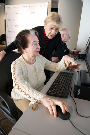 Photo courtesy of OATS Older adults can learn computer basics, at the Senior Planet Exploration Center.