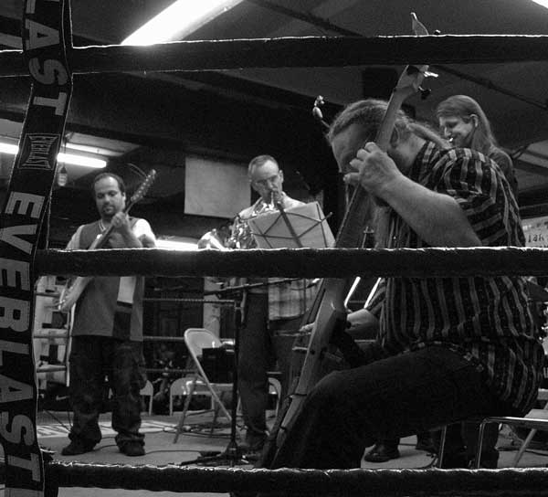Photo courtesy of International Street Cannibals Unusual match: Cellos and French horns occupy the canvas.