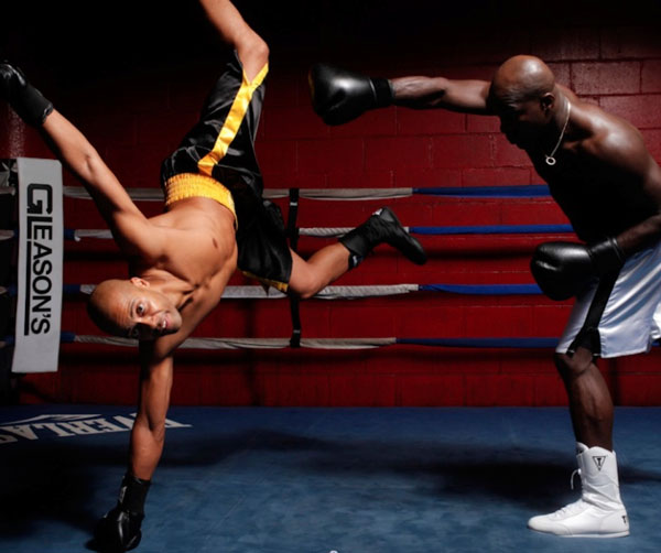 Photo by JP Yim Sekou Heru, left, and “Big John” Douglas are among the Gleason’s trainers and boxers featured in the Peggy Choy Dance Company’s “Hip Dance Homage to Muhammad Ali.”