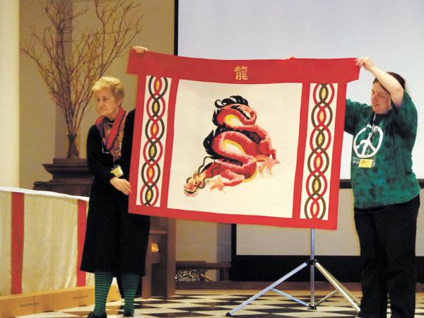 Empire Quilters Crafts a Pattern of Common Goals, Good Causes 3 A Karen Kay Buckley quilt is displayed.