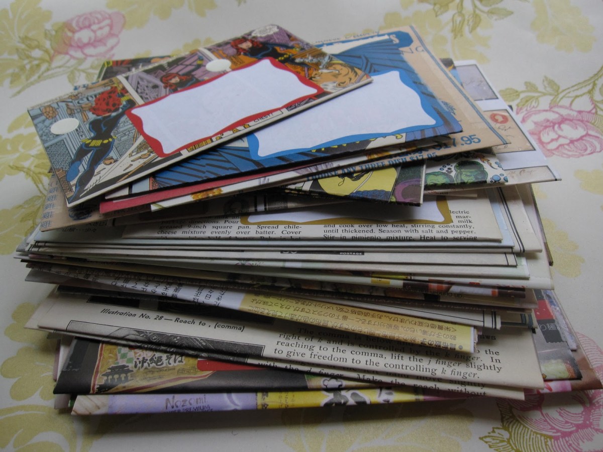 1A stack of homemade envelopes