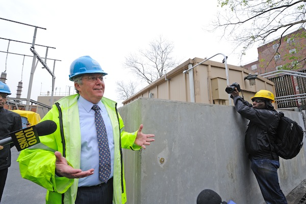 Kevin Burke. Con Edison's C.E.O., outside the 13th St. substation May 28..