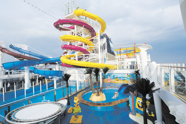 Downtown Express photos by Terese Loeb Kreuzer Water play area aboard the cruise ship.