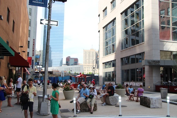 Washington St. plaza gets mixed reviews 1 The Washington Street Pedestrian Plaza on Fri., May 31