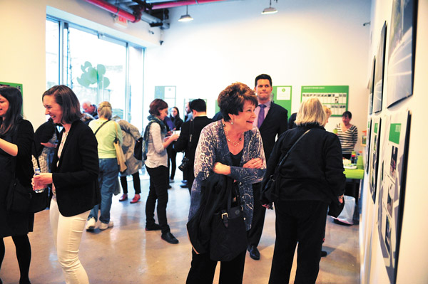 Photo courtesy of Friends of 20 Street Park From wall to lot? At April 30’s “Picture Your Park” event, residents contemplate a variety of uses for a lot on 20th Street.