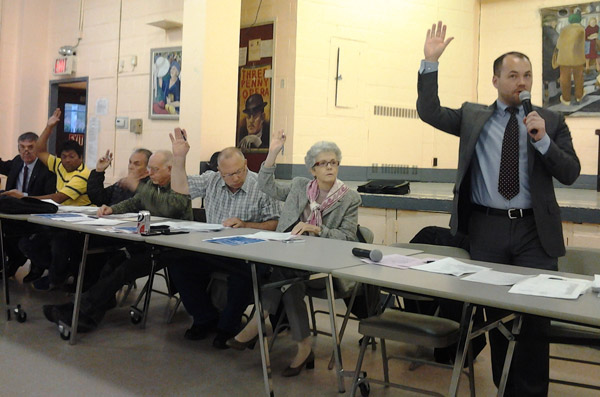 CB4 Mulls Nightlife vs. Quality of Life 2 Photo by Eileen Stukane CB4 Chair Corey Johnson and board members approve the agenda for the May 1 meeting.