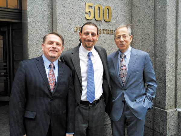City Law Department Says Mayor’s Office Ordered Porn Busts 2 Photo courtesy of Robert Pinter Robert Pinter, left, with his attorneys Jeffrey A. Rothman and James I. Meyerson outside the US District Court on Pearl Street in Manhattan.