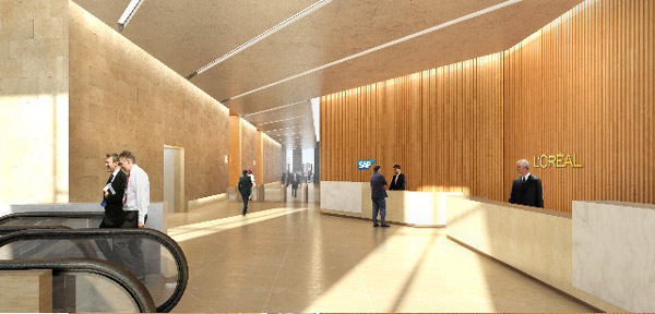 Neighbors Begin Process to Found Hudson Yards BID 2 Image courtesy of Related Companies Renderings of the reception area for the second anchor tenant, L'Oreal USA