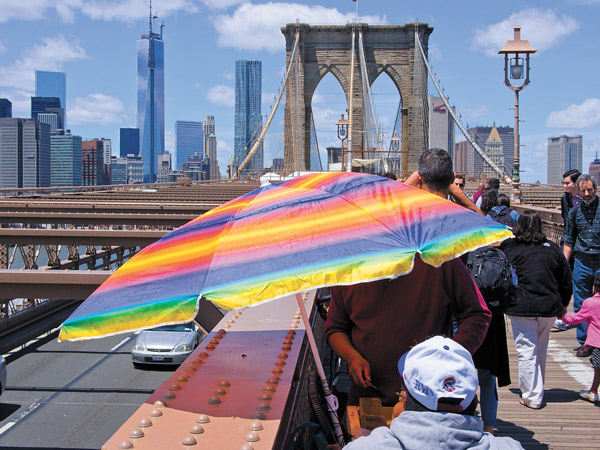 Artful Backdrop for Birthday Bridge 1 Downtown Express photo by Milo Hess