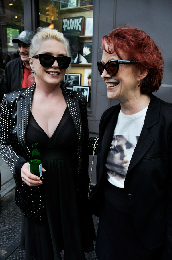 Photos by Bob Krasner Singer Deborah Harry and photographer Roberta Bayley at the opening of “Just Chaos” at Bookmarc earlier this month. Bayley was wearing a T-shirt with her vintage image of Harry.