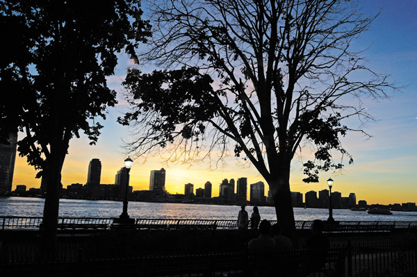 Linden trees on the Battery Park City esplanade, weakened by Superstorm Sandy last year, took a further hit when a powerful gust of wind and water assaulted them on May 11,. Some toppled over. Others appear to be severely compromised.  