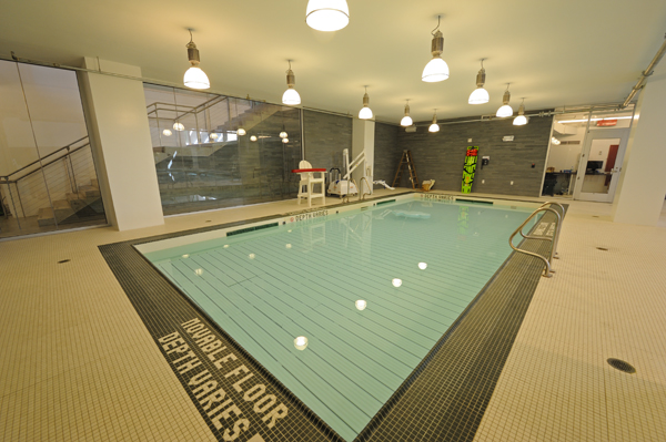 A peek at Battery Park City's Asphalt Green 1 Asphalt Green's moveable pool, which opens June 15 along with the rest of the center, is designed for wheelchair users and crawling babies Downtown Express photo by Terese Loeb Kreuzer.