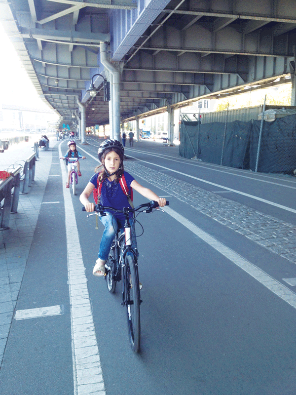 The author and her sister on their way home from school.