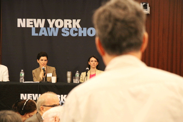 4 candidates make their case for being borough president 1 Downtown Express photo by Yoon Seo Nam Julie Menin, left and Jessica Lappin, were two of the Democratic candidates for borough president to appear last week at a forum at New York Law School.