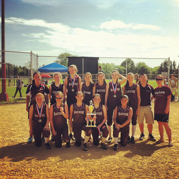 Photo by Scott Thode Manhattan Mayhem posing with their second place trophy.