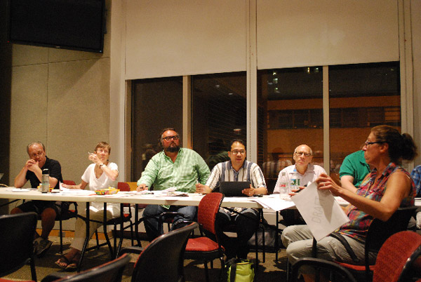 Full Deck: CB4 Folds After 52-Item Agenda 2 Photo by Winnie McCroy CB4’s Lisa Daglian (right) cited complaints about noise from events on the rooftop terrace of Yotel New York (W. 42nd St. & 10th Ave.)