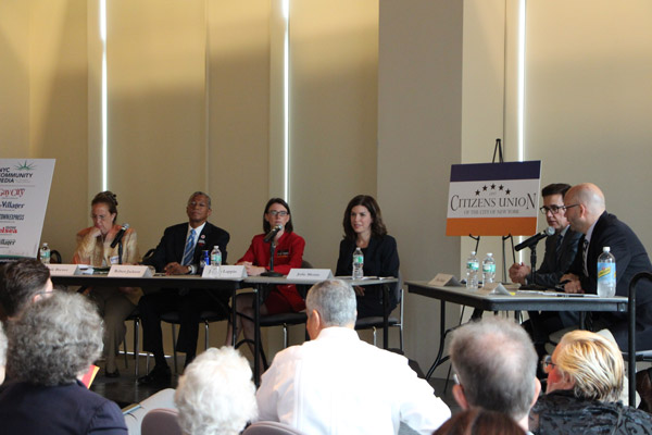 B.P. candidates square off at... and on N.Y.U. 1 BPDebate_pic-1