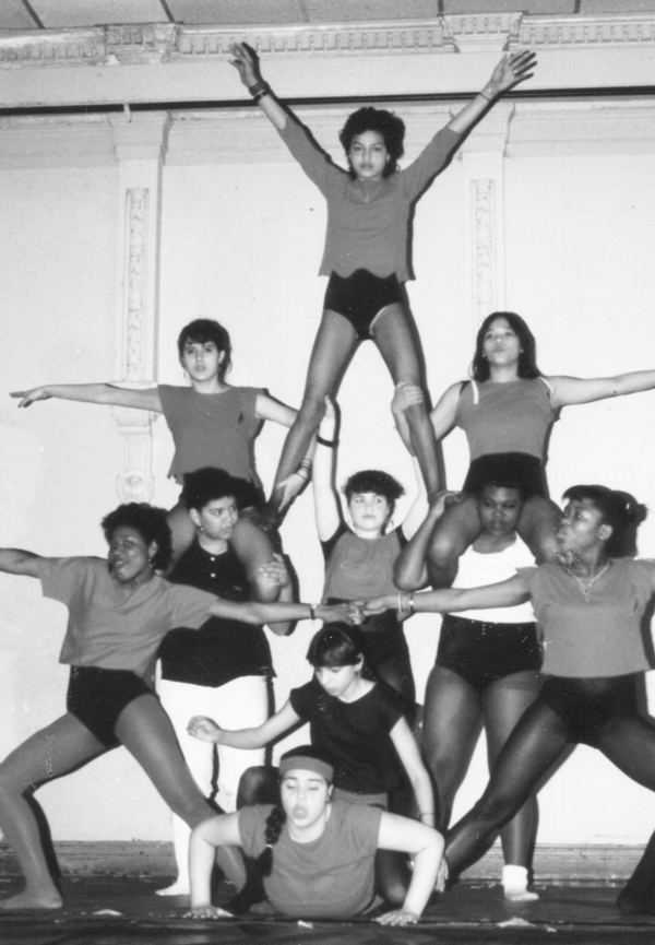 Sophie Gerson taught her students, here creating a human pyramid, always to reach for the stars.