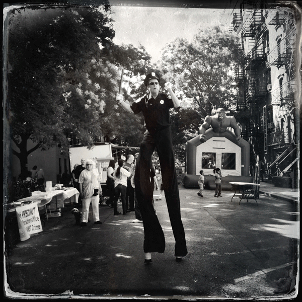 The long arm (and legs) of the law at 9th Night Out 1 Photo by Q. Sakamaki