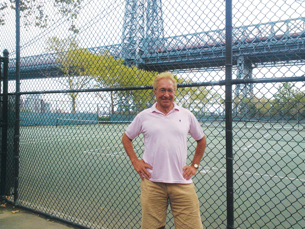 Photo by Clarissa-Jan Lim Joseph Hanania has started an online petition calling on the Parks Department to better maintain the East River Park tennis courts.