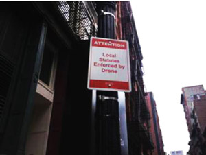  Transit Sam: When street parking and surveillance collide: a trickster, no not Snowden, installed this unofficial sign at Mercer and Prince Sts. Still, I’d think twice before parking illegally on Mercer. Anyone with more history on this sign, please write me.