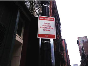 Transit Sam, Aug. 14, 2013 1 Transit Sam: When street parking and surveillance collide: a trickster, no not Snowden, installed this unofficial sign at Mercer and Prince Sts. Still, I’d think twice before parking illegally on Mercer. Anyone with more history on this sign, please write me.
