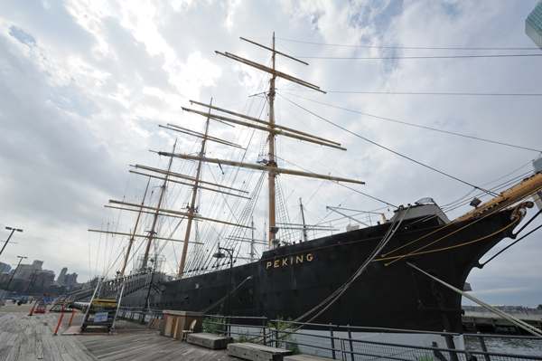 The South Street Seaport Museum's Peking ship has been resopned to the public for the next few Saturdays.  Downtown Express photo by Terese Loeb Kreuzer. 