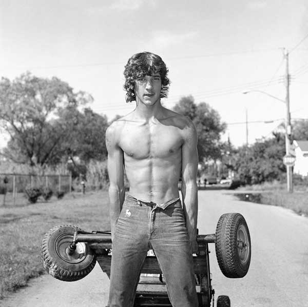 Photos courtesy of Sasha Wolf Gallery Christine Osinski’s “Young Man Pulling Go-Kart” (1983-1984).