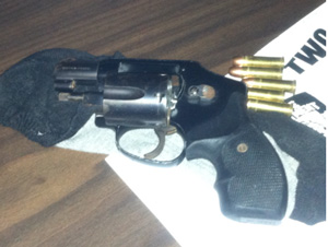 Police say they recovered this loaded firearm from a man who was asking for a MetroCard swipe at W. 14th St. and Eighth Ave.