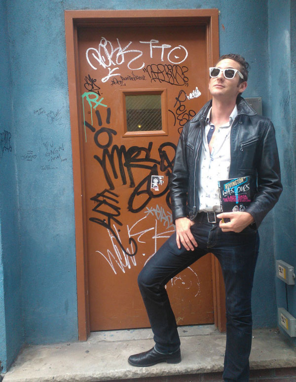 Photo by Clarissa-Jan Lim Brendan Jay Sullivan in front of the building where Lady Gaga lived on Stanton St.
