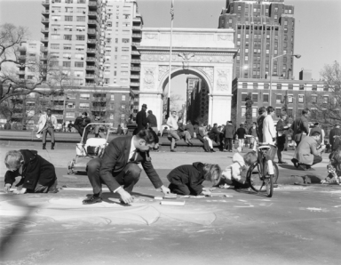 1966-11-13_Chalk-contest,Washington-Square
