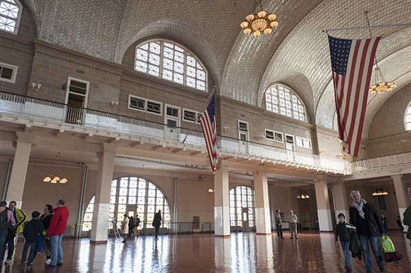 The Great Hall at Ellis Island. Downtown Express photo by Terese Loeb Kreuzer.
